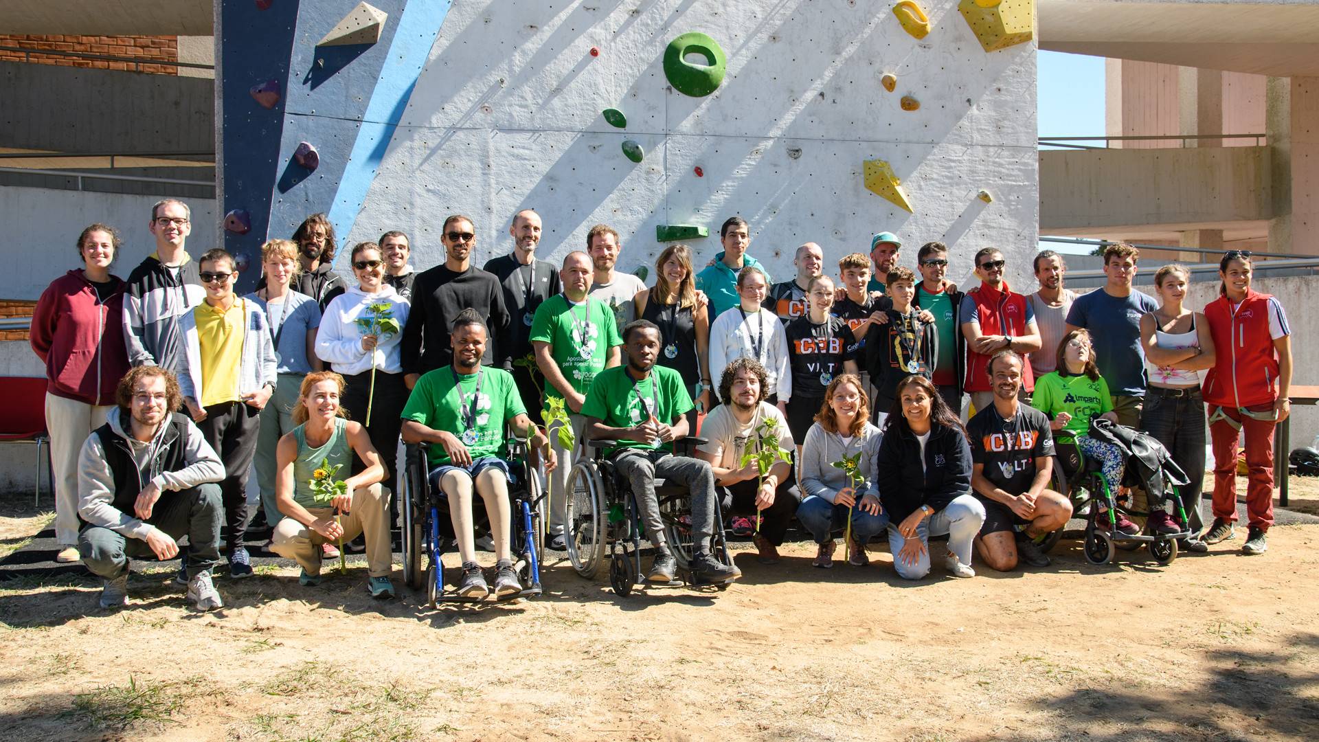 participantes do evento de escalada