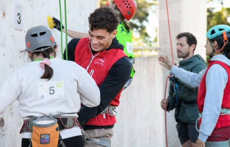 participantes do evento de escalada