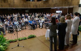 Auditório do CMRA cheio para apresentação
